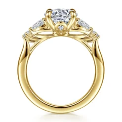 Best Gabriel & Co. Bonita - 14K Yellow Gold Round Five Stone Diamond Engagement Ring