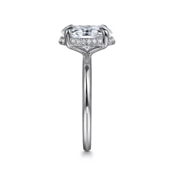 Sale Gabriel & Co. Bonnie - 14K White Gold Oval Hidden Halo Diamond Engagement Ring