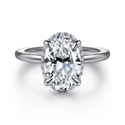 Sale Gabriel & Co. Bonnie - 14K White Gold Oval Hidden Halo Diamond Engagement Ring