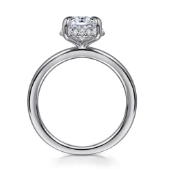 Sale Gabriel & Co. Bonnie - 14K White Gold Oval Hidden Halo Diamond Engagement Ring