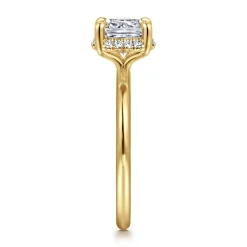 Sale Gabriel & Co. Bonnie - 14K Yellow Gold Cushion Hidden Halo Diamond Engagement Ring