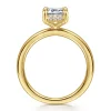 Discount Gabriel & Co. Bonnie - 14K Yellow Gold Emerald Cut Hidden Halo Diamond Engagement Ring