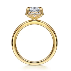 Best Gabriel & Co. Bonnie - 14K Yellow Gold Oval Hidden Halo Diamond Engagement Ring