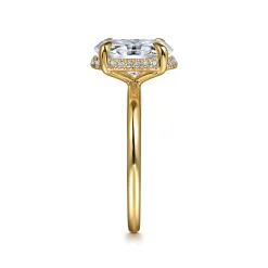 Best Gabriel & Co. Bonnie - 14K Yellow Gold Oval Hidden Halo Diamond Engagement Ring