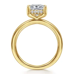 Sale Gabriel & Co. Bonnie - 14K Yellow Gold Princess Hidden Halo Diamond Engagement Ring