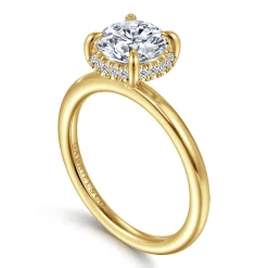 Outlet Gabriel & Co. Bonnie - 14K Yellow Gold Round Hidden Halo Diamond Engagement Ring