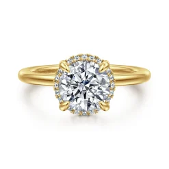 Outlet Gabriel & Co. Bonnie - 14K Yellow Gold Round Hidden Halo Diamond Engagement Ring