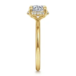 Outlet Gabriel & Co. Bonnie - 14K Yellow Gold Round Hidden Halo Diamond Engagement Ring