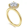 New Gabriel & Co. Bonnie - 14K Yellow Gold Round Hidden Halo Diamond Engagement Ring