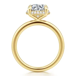 New Gabriel & Co. Bonnie - 14K Yellow Gold Round Hidden Halo Diamond Engagement Ring