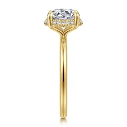 New Gabriel & Co. Bonnie - 14K Yellow Gold Round Hidden Halo Diamond Engagement Ring