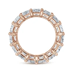 Clearance Gabriel & Co. Bordeaux - 14K Rose Gold Princess Cut Shared Prong Diamond Eternity Band - 7.5 ct