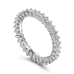 Gabriel & Co. Bordeaux - 14K White Gold Princess Cut Shared Prong Diamond Eternity Band - 1.47 ct