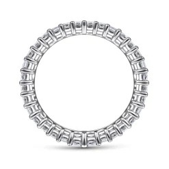 Gabriel & Co. Bordeaux - 14K White Gold Princess Cut Shared Prong Diamond Eternity Band - 1.47 ct