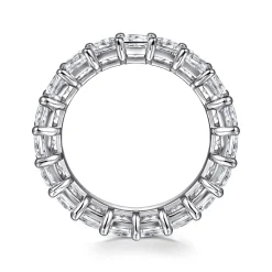 Online Gabriel & Co. Bordeaux - 14K White Gold Princess Cut Shared Prong Diamond Eternity Band - 5 ct