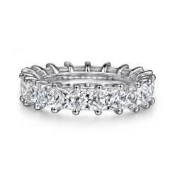 Online Gabriel & Co. Bordeaux - 14K White Gold Princess Cut Shared Prong Diamond Eternity Band - 5 ct