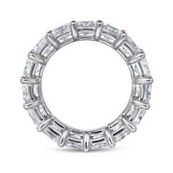 Online Gabriel & Co. Bordeaux - 14K White Gold Princess Cut Shared Prong Diamond Eternity Band - 7.5 ct