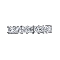 Sale Gabriel & Co. Bordeaux - 14K White Gold Princess Cut Shared Prong Diamond Eternity Band - 2.75 ct