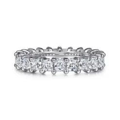 Sale Gabriel & Co. Bordeaux - 14K White Gold Princess Cut Shared Prong Diamond Eternity Band - 2.75 ct