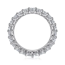 Sale Gabriel & Co. Bordeaux - 14K White Gold Princess Cut Shared Prong Diamond Eternity Band - 2.75 ct
