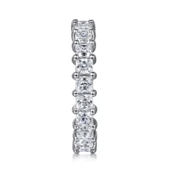 Sale Gabriel & Co. Bordeaux - 14K White Gold Princess Cut Shared Prong Diamond Eternity Band - 2.75 ct