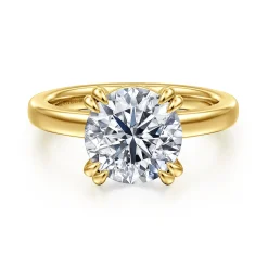 Hot Gabriel & Co. Brandi - 14K Yellow Gold Double Prong Round Diamond Engagement Ring
