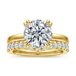 Hot Gabriel & Co. Brandi - 14K Yellow Gold Double Prong Round Diamond Engagement Ring