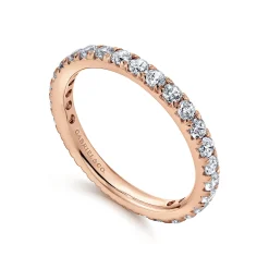 Gabriel & Co. Brasilia - 14K Rose Gold Micro Pave Diamond Eternity Band - 1 ct