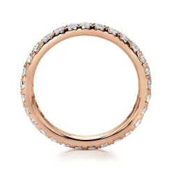 Gabriel & Co. Brasilia - 14K Rose Gold Micro Pave Diamond Eternity Band - 1 ct