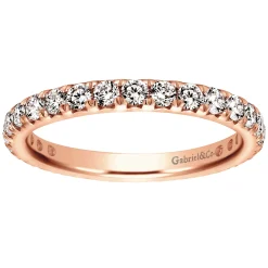Gabriel & Co. Brasilia - 14K Rose Gold Micro Pave Diamond Eternity Band - 1 ct