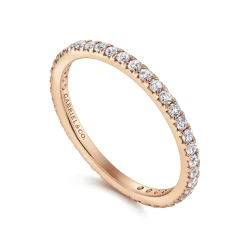 Hot Gabriel & Co. Brasilia - 14K Rose Gold Micro Pave Diamond Eternity Band - 0.5 ct