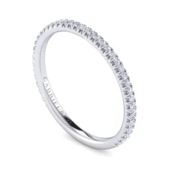 Sale Gabriel & Co. Brasilia - 14K White Gold Diamond Wedding Band - 0.2 ct