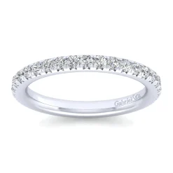 Clearance Gabriel & Co. Brasilia - 14K White Gold Diamond Wedding Band - 0.55 ct