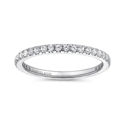 Clearance Gabriel & Co. Brasilia - 14K White Gold Micro Pave Diamond Eternity Band - 0.5 ct