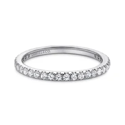 Clearance Gabriel & Co. Brasilia - 14K White Gold Micro Pave Diamond Eternity Band - 0.5 ct