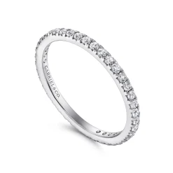 Clearance Gabriel & Co. Brasilia - 14K White Gold Micro Pave Diamond Eternity Band - 0.5 ct