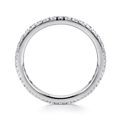 Clearance Gabriel & Co. Brasilia - 14K White Gold Micro Pave Diamond Eternity Band - 0.75 ct