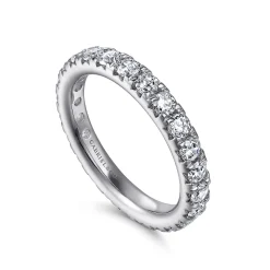 Clearance Gabriel & Co. Brasilia - 14K White Gold Micro Pave Diamond Eternity Band - 1.5 ct