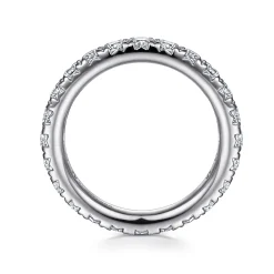 Clearance Gabriel & Co. Brasilia - 14K White Gold Micro Pave Diamond Eternity Band - 1.5 ct