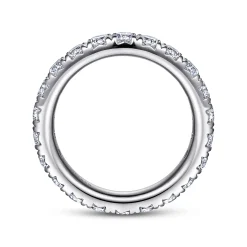 New Gabriel & Co. Brasilia - 14K White Gold Micro Pave Diamond Eternity Band - 1.9 ct