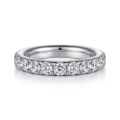 New Gabriel & Co. Brasilia - 14K White Gold Micro Pave Diamond Eternity Band - 1.9 ct