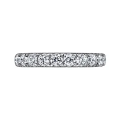 New Gabriel & Co. Brasilia - 14K White Gold Micro Pave Diamond Eternity Band - 1.9 ct
