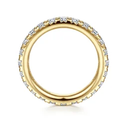 Gabriel & Co. Brasilia - 14K Yellow Gold Micro Pave Diamond Eternity Band - 1.5 ct