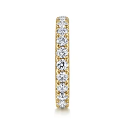 Gabriel & Co. Brasilia - 14K Yellow Gold Micro Pave Diamond Eternity Band - 1.5 ct