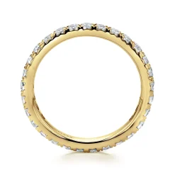 Clearance Gabriel & Co. Brasilia - 14K Yellow Gold Micro Pave Set Diamond Eternity Band - 1 ct