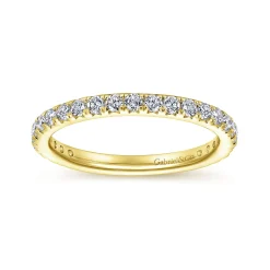 Clearance Gabriel & Co. Brasilia - 14K Yellow Gold Micro Pave Set Diamond Eternity Band - 0.7 ct