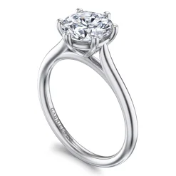 Best Gabriel & Co. Brave - 14K White Gold 6 Prong Round Solitaire Diamond Engagement Ring