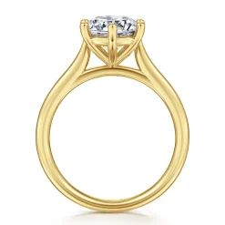 Hot Gabriel & Co. Brave - 14K Yellow Gold 6 Prong Round Solitaire Diamond Engagement Ring
