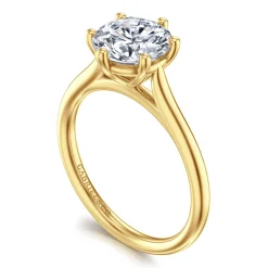 Hot Gabriel & Co. Brave - 14K Yellow Gold 6 Prong Round Solitaire Diamond Engagement Ring