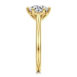 Hot Gabriel & Co. Brave - 14K Yellow Gold 6 Prong Round Solitaire Diamond Engagement Ring